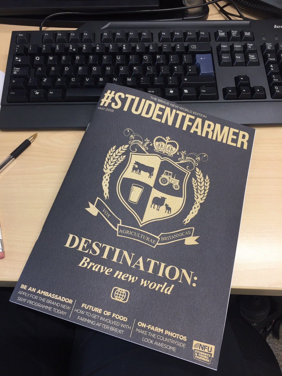 studentfarmer's tweet photo. Such an eventful day in the @studentfarmer office, the new copies of the mag have landed! We think there should be way more farming coats of arms! This edition features @TomHills__ , @BenjaminTheaker , @BlakeyAnna, @Ruby_Powell96, @CharlotteMYorke @tilly_ireland and @AAFarmsLtd https://t.co/nqkeoD9LS8