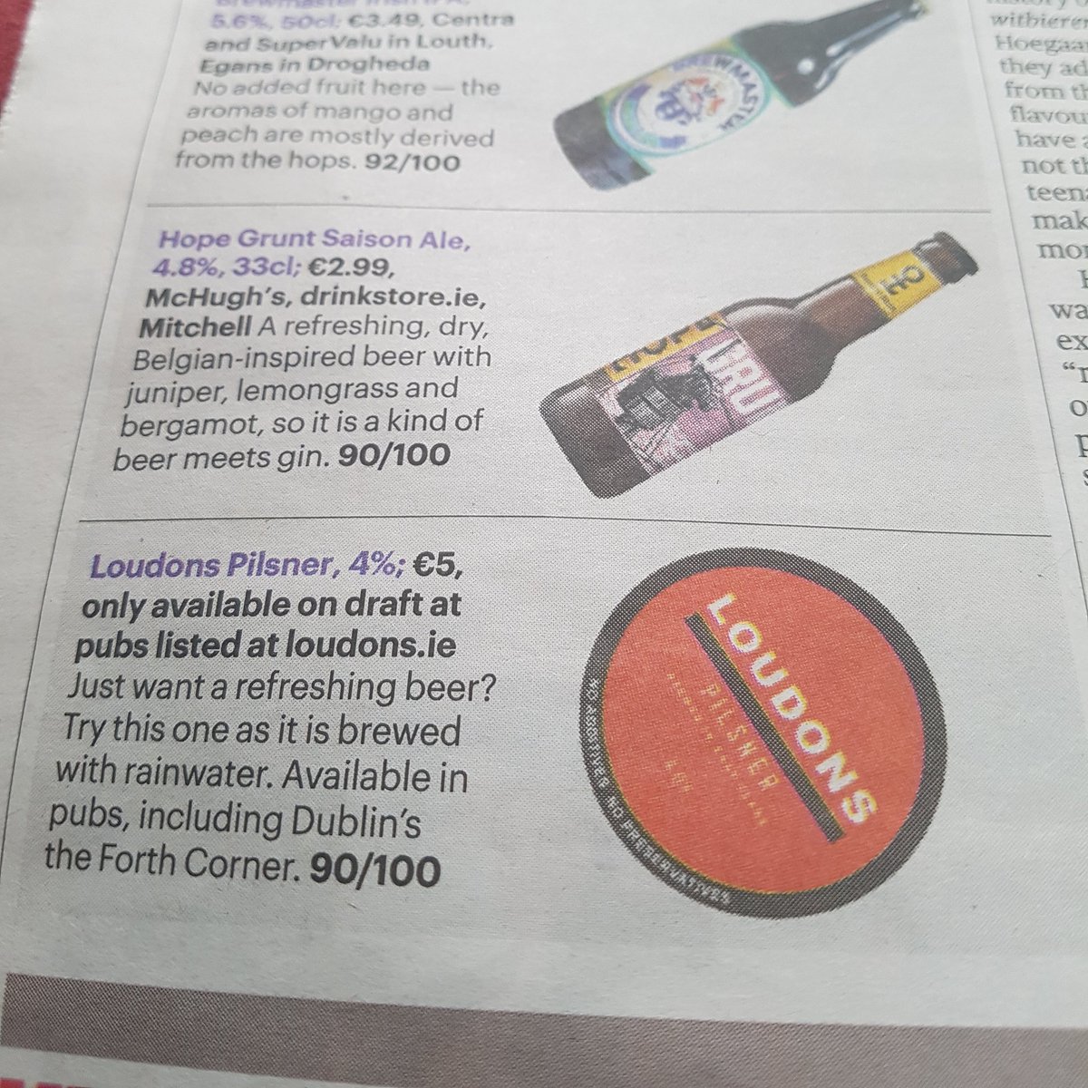 Delighted that Loudons Pilsner was featured in The Sunday Times last month by Martin Moran! Cheers!