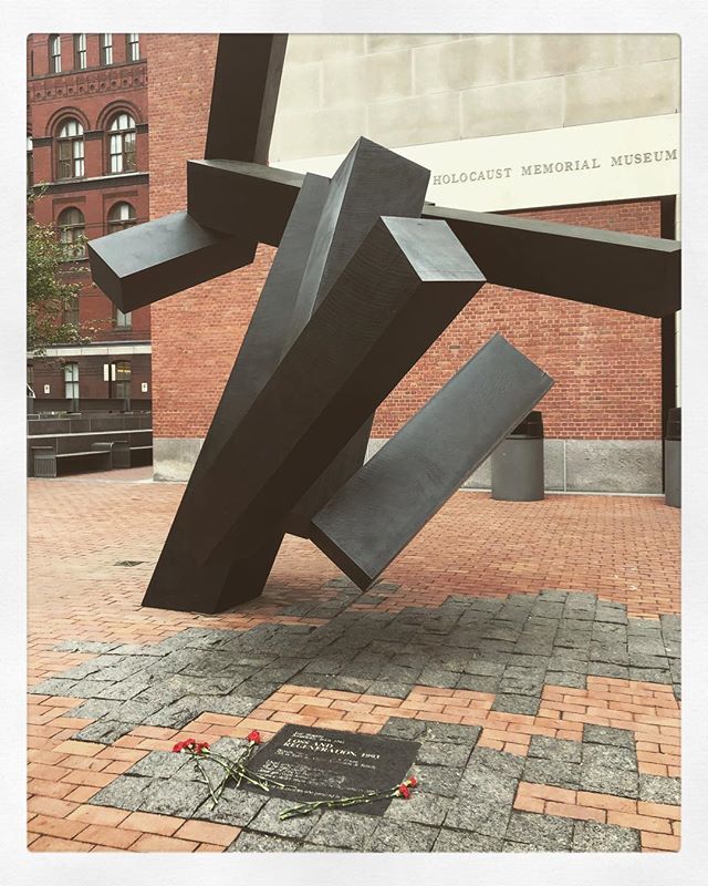 BTLHambassadors's tweet photo. Seen at the museum today - someone laid flowers at “Loss and Regeneration” https://t.co/kB2hRTrwe1 https://t.co/lM9Gd2s8jZ