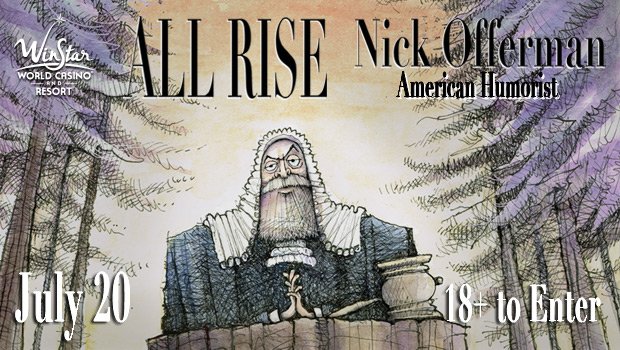 WinStarWorld's tweet photo. @Nick_Offerman is bringing the chuckles to Thackerville, OK, and we want you to be there VIP style. 🎟 RT for the chance to win a VIP front row experience at Nick Offerman's #WinStarLive show on July 20! One winner will be selected 5/14/19. https://t.co/rARdJAuuOH https://t.co/DBmZ2NDiUF