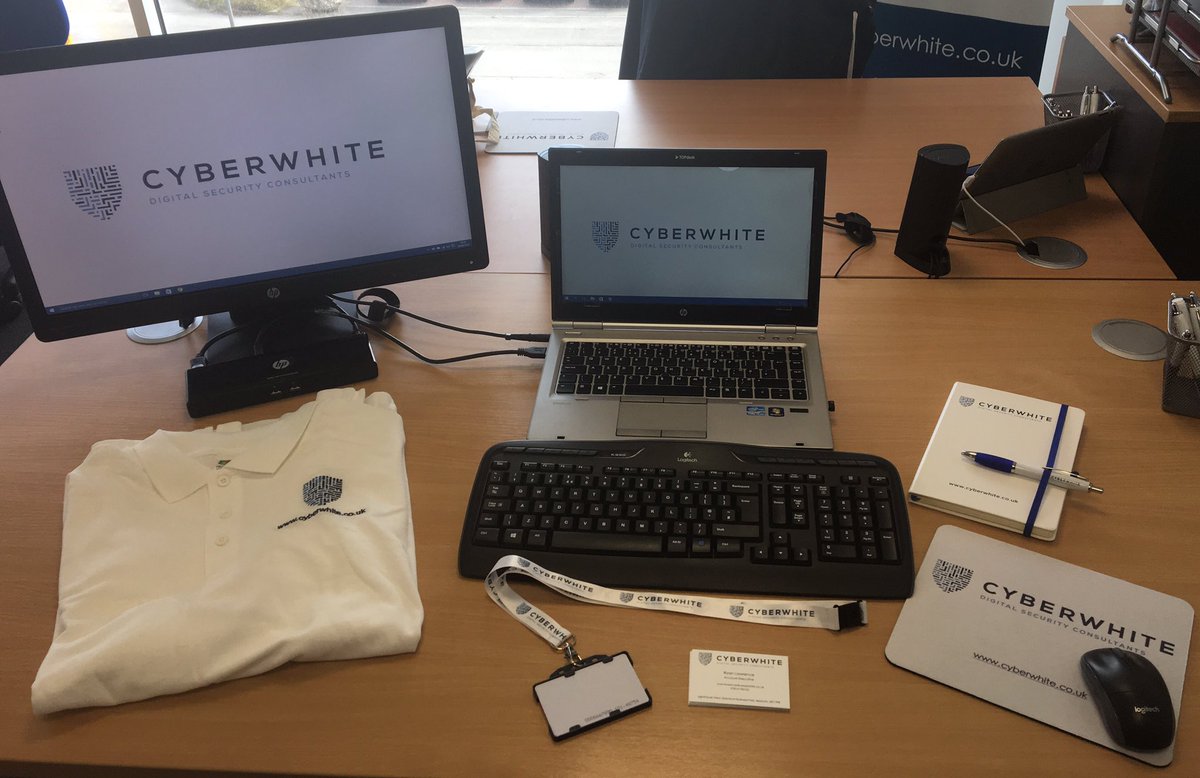 CyberWhiteLtd's tweet photo. All ready for our new starter today.
We love making people feel welcome and part of the team. #team #dayone #welcome #culture #family #provisioned #laptop #poloshirt #businesscards #securitypass #pad #pen #mug #mousemat #corporate #hoodie #lovework https://t.co/rEG74gSnX4