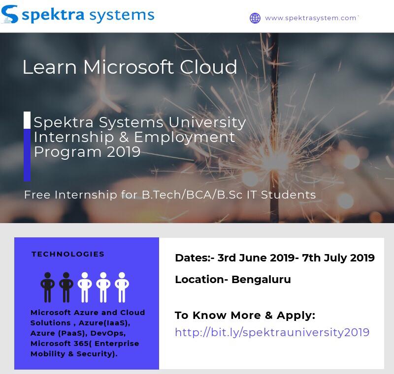 cspctrlcenter's tweet image. More details here- lnkd.in/fH6BZ4X

#SpektraSystems #CSPControlCenter #Cloudlabs #Microsoft #Technology #internshipopportunity #Azure #AzureJobs #freshersjobs #employmentopportunity #2019 #bengalurujobs #DevOps #Office365 #education  #training  #technical  #students
