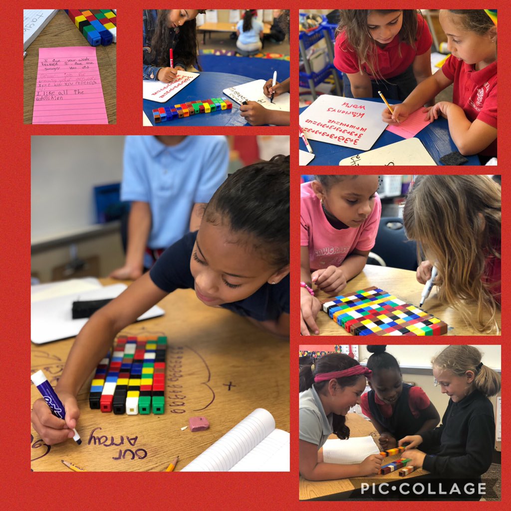 MrsMoultonTEACH's tweet photo. Hooray for Arrays! A PBL that challenged their thinking. I adored how they left very specific feedback for their friends. #readyforthird @lakeschools https://t.co/KefWetjeFL