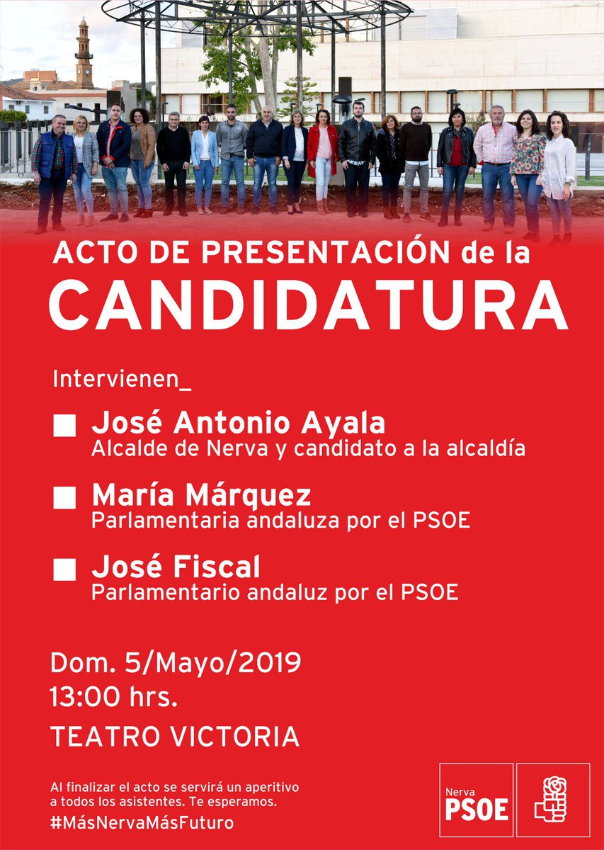 PSOENerva's tweet photo. Os esperamos a todos/as. #MásNervaMásFuturo https://t.co/TPaXYdWInr