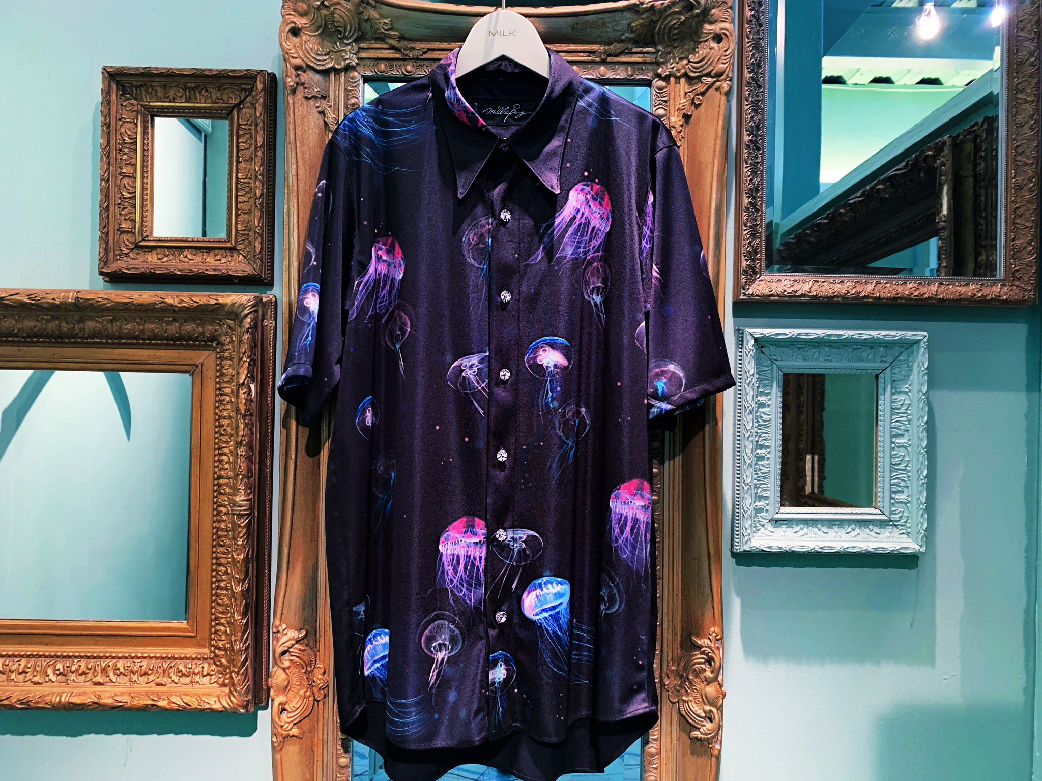 milkboy Deep sea jelly fish クラゲ シャツ ブラック-