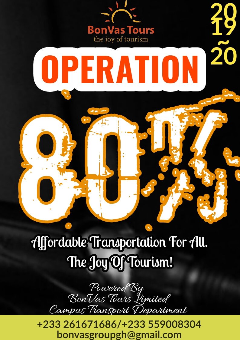 BonvasGroup's tweet photo. We want to make affordable, safe, timely, reliable and comfortable transportation for all student at the minimum price possible.
With this Agenda we call onto you to support us to push Operation 80% today. Let join hands and make the world a better place than we found it. https://t.co/M1kJwp0QyF