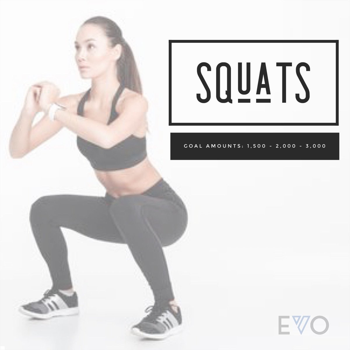 alishabatac's tweet photo. It’s a new month and that means a new CHALLENGE at EVO!! This month is squats and hill runs ... pick a goal amount to complete for the month and let’s crush it 💙 #evo #evofit #evochallenge #cincyfit #cincyfitness #challenge #squats #hillruns #evostrong https://t.co/koScy93i6I