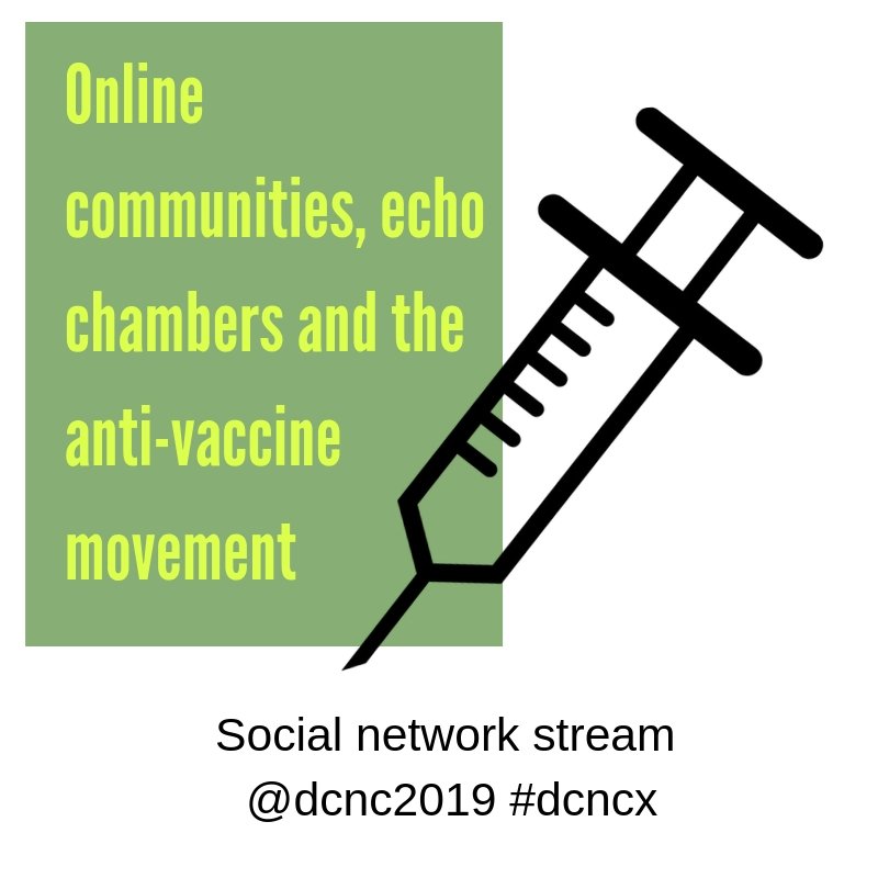 dcnc2019's tweet photo. How has the echo-chamber of online social networks had real-world negative consequences that come hand-in-hand with giving people freedom of association online. https://t.co/DbPdDw3q4A
#antivaxxers#echochamber#twitter#WHO#biasassimilation https://t.co/15f1cj1Rrr