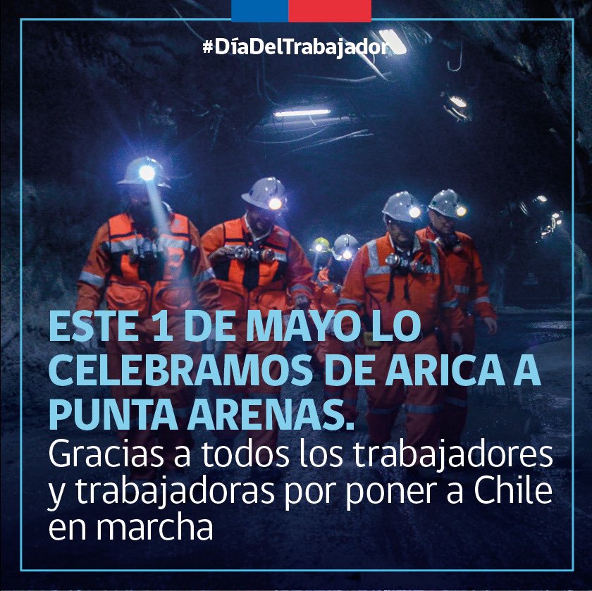 Hoy queremos homenajear a los millones de trabajadores y trabajadoras del país! Gracias a todos ustedes ponemos a #ChileEnMarcha! Feliz #DíaDelTrabajador!