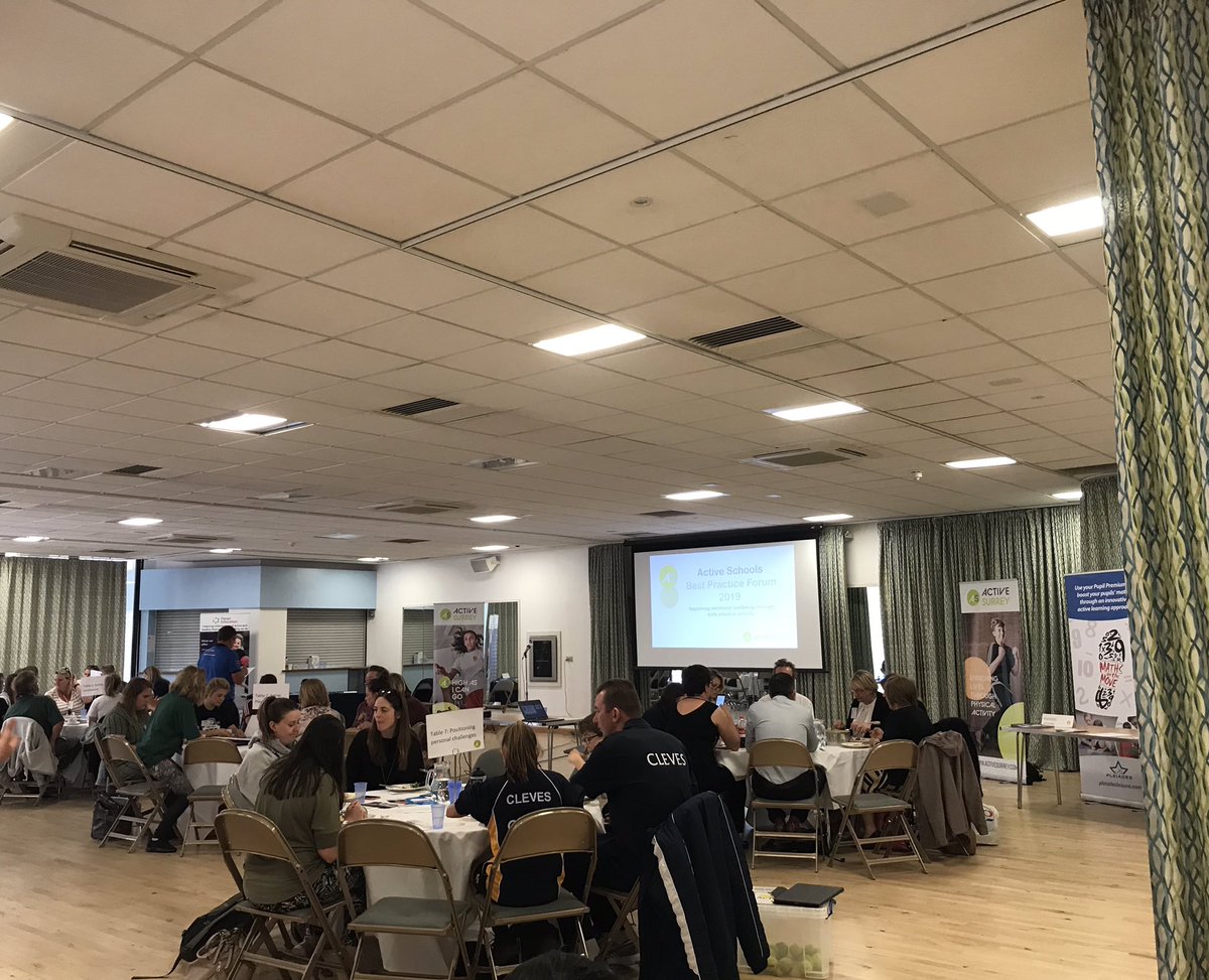 ActiveSchoolsAS's tweet photo. We are all set for the #BestPracticeForum at @LeatherheadLC. Great to have @PleiadesUK and @PlanetEd_UK here. Looking forward to a presentation by @redszell followed by different sessions on the theme of ‘improving emotional wellbeing through daily physical activity’ #PALSS https://t.co/j95rk43dpU