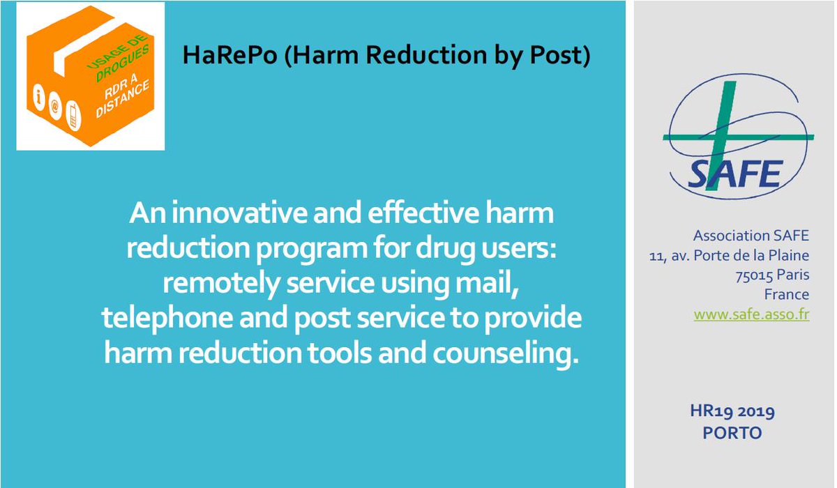 PatrickFavrel's tweet photo. #HR19 #innovative #harmreduction approaches #MagallyTorresLeguizamon #SAFEAssociation
CONCURRENT 23 14.00
➡️ An Innovative & effective #harmreduction program for drug users: Remotely service using mail, telephone & post service to provide harm reduction tools and counselling https://t.co/YDkkosfHh0