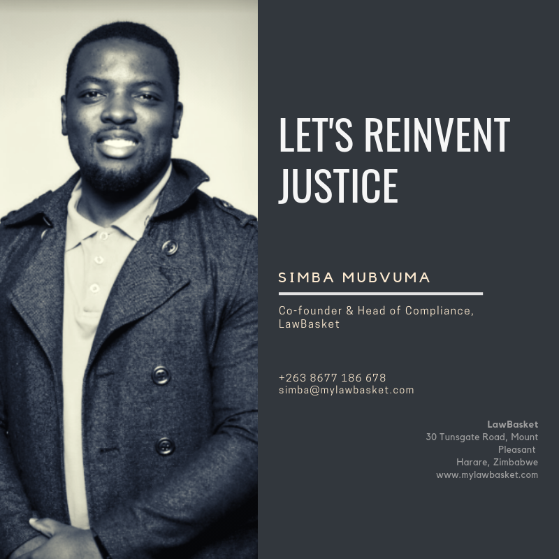 LawBasket's tweet photo. Simba Mubvuma, Co-founder

#legaltech 
#LawBasket
#liberatedjustice https://t.co/oCaTU2mHxu
