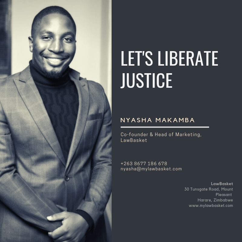 LawBasket's tweet photo. Nyasha Makamba, Co-founder

#legaltech 
#LawBasket
#liberatedjustice https://t.co/5tmTZbVQN2