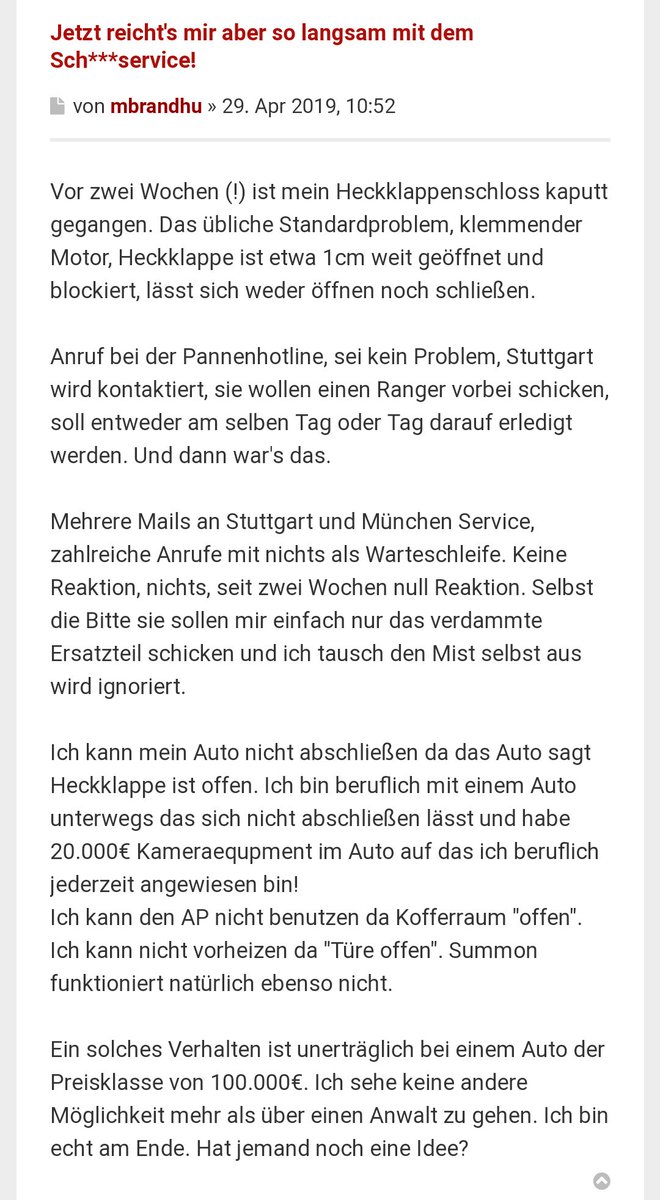 Bar2lucci's tweet image. Aus dem deutschen Tesla-Forum. #TeslaRepairIssues #TeslaServiceIssues #TeslaModel3