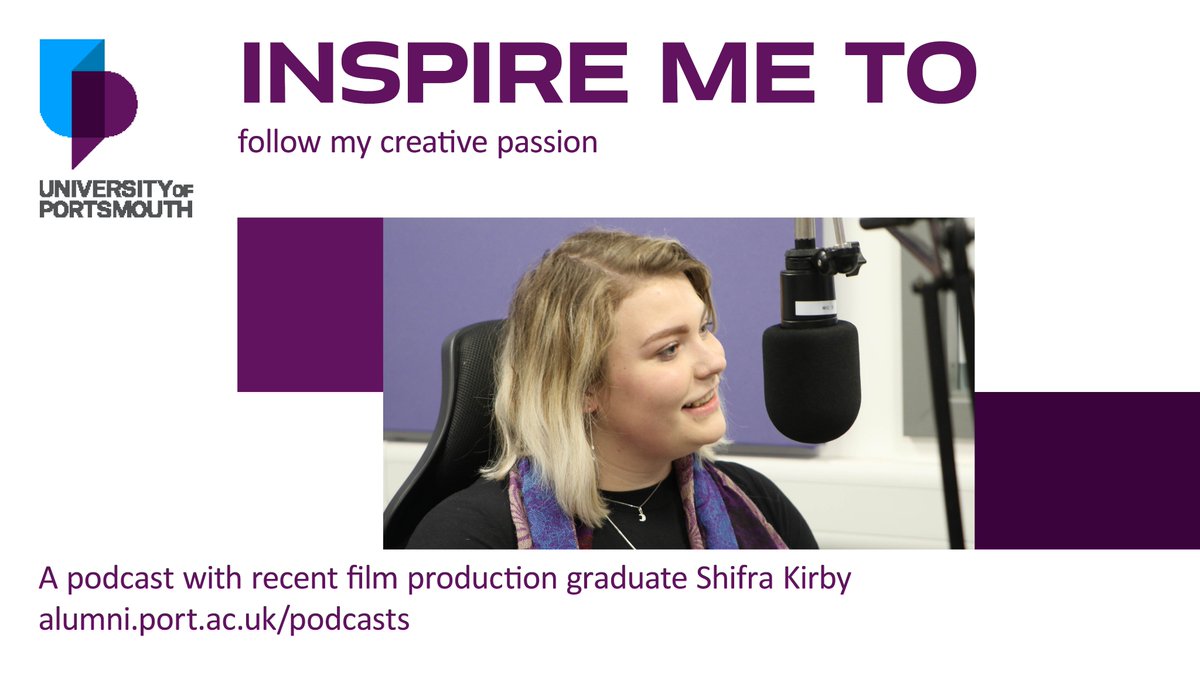 University of Portsmouth Alumni (@uopalumni) on Twitter photo We're live! Listen to our second #podcast in the series: Inspire me to...follow my creative passion. <a href="/UniPortCCI/">Faculty of CCI, UoP</a> alumna Shifra Kirby discusses the courage and hard work it took to pursue a creative career after originally planning to study law bit.ly/2ZG3Ty6 We're live! Listen to our second #podcast in the series: Inspire me to...follow my creative passion. <a href="/UniPortCCI/">Faculty of CCI, UoP</a> alumna Shifra Kirby discusses the courage and hard work it took to pursue a creative career after originally planning to study law bit.ly/2ZG3Ty6