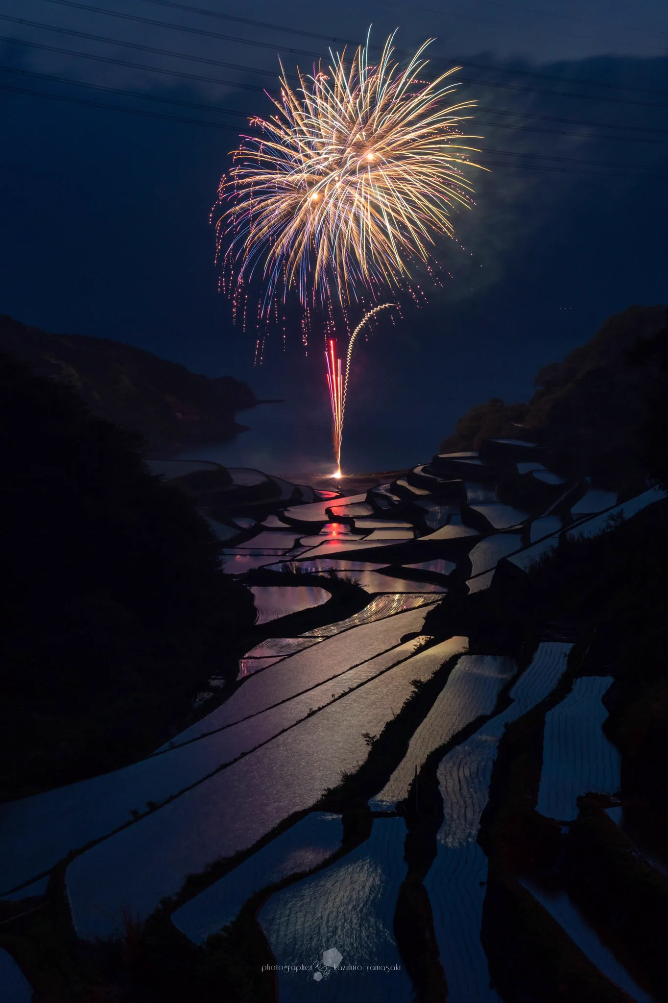 浜野浦の棚田「佐賀県」美しい花火！！『令和元年』素敵～