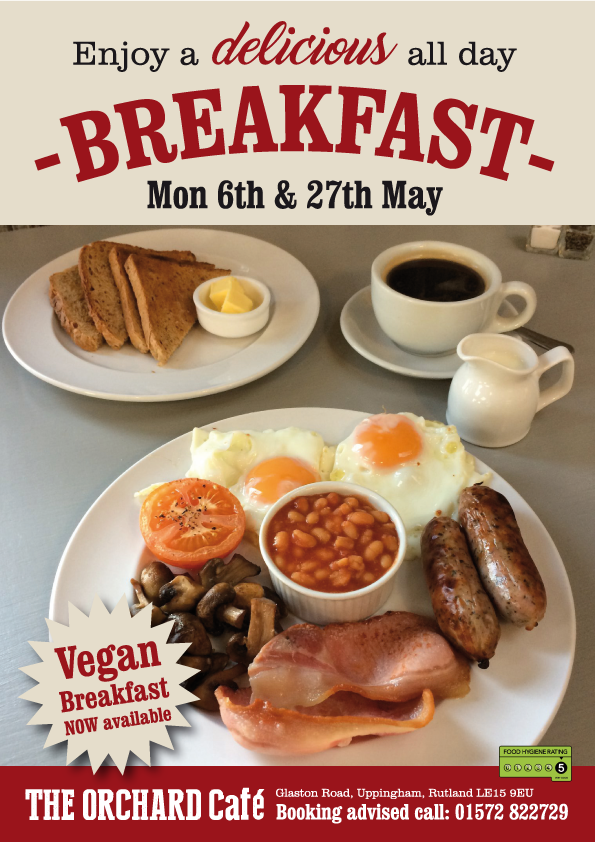 Treat yourself to a lie in and our hearty all day breakfast... #Mayday #Breakfast #Vegetarian #Vegan #Uppingham #Rutland #Cyclestop #Wheretoeat #bankholidaymonday