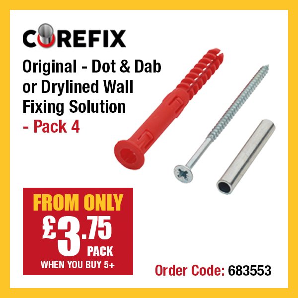 IronmngryDirect's tweet image. Don't get hung up searching for heavy duty wall fixings - check out the #Corefix range! Quick to install, they provide the perfect solution for fixing TVs, boilers, cabinets and more to dot &amp;amp; dab walls: bit.ly/2DHYHAv