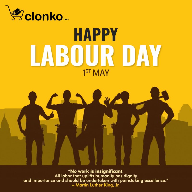 ClonkoProducts's tweet photo. Every piece of equipment and technology in the modern workplace is made of thousands of parts. Each part is a valuable component made by people like you. You are valued.

Happy Labour Day.

#LabourDay #LabourDay2019 #1stMay #Labour ✊🏻 #BetterFuture  #India 🇮🇳 https://t.co/uzwxbgxZE1