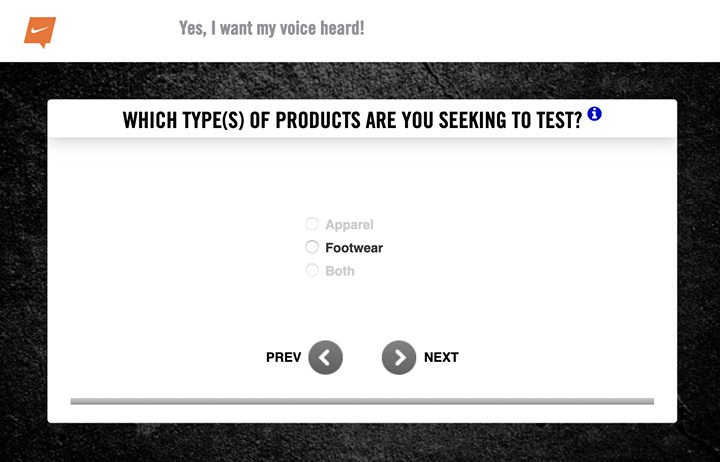nike product testing website