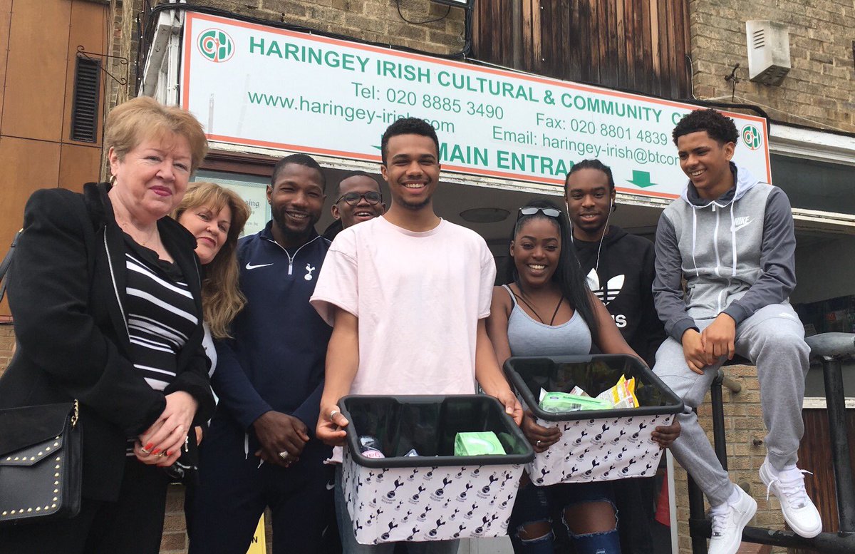 SpursFoundation's tweet photo. Youngsters from the Foundation’s #PLWorks programme have donated food and toiletries to the @Haringey_IrishC 👍 https://t.co/7gXaPrszOM