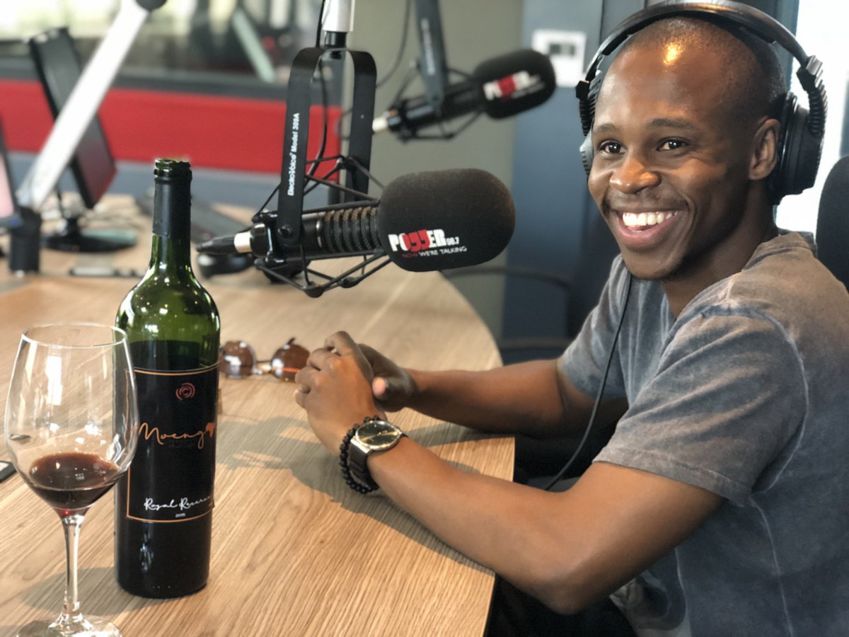 Powerfm987's tweet photo. [ON AIR]: 25 year old Winemaker and, Founder of @MoengWinery, Prince Moeng shares his entrepreneurial journey and talks about his Wine Master Classes on #POWERLunch with @N_Mazibuk0 https://t.co/wmnGSq1bWH