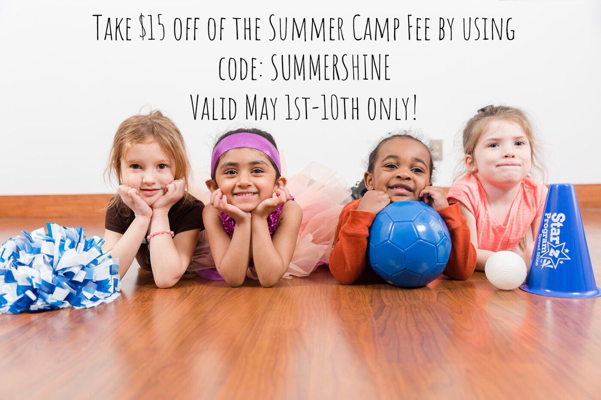 TheStarzProgram's tweet image. 123formbuilder.com/form-1887858/S… 

Save $15 on summer camp! 

We have a dance/cheer camp and a sports/fitness camp June 24-28. 

#summer #summercamp #camp #dance #cheer #fitness #sports #kids #preschool #workout #childcare #daycare #soccer #football #hockey #cheerleading #save #June