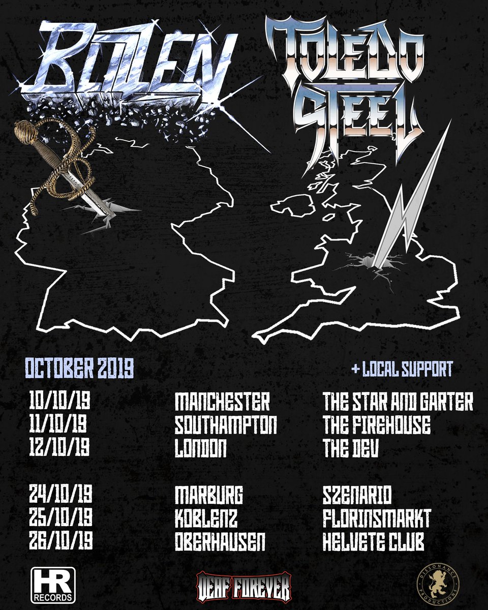 BlizzenOfficial's tweet photo. 🇬🇧UK AND GERMANY🇩🇪

We're happy to announce that we are playing some shows with our friends of Toledo Steel in October!

Check the dates and mark your calendar!
#uk #England #Germany #toledosteel #blizzen #heavymetal #nwothm https://t.co/Ai0kaN1T7J