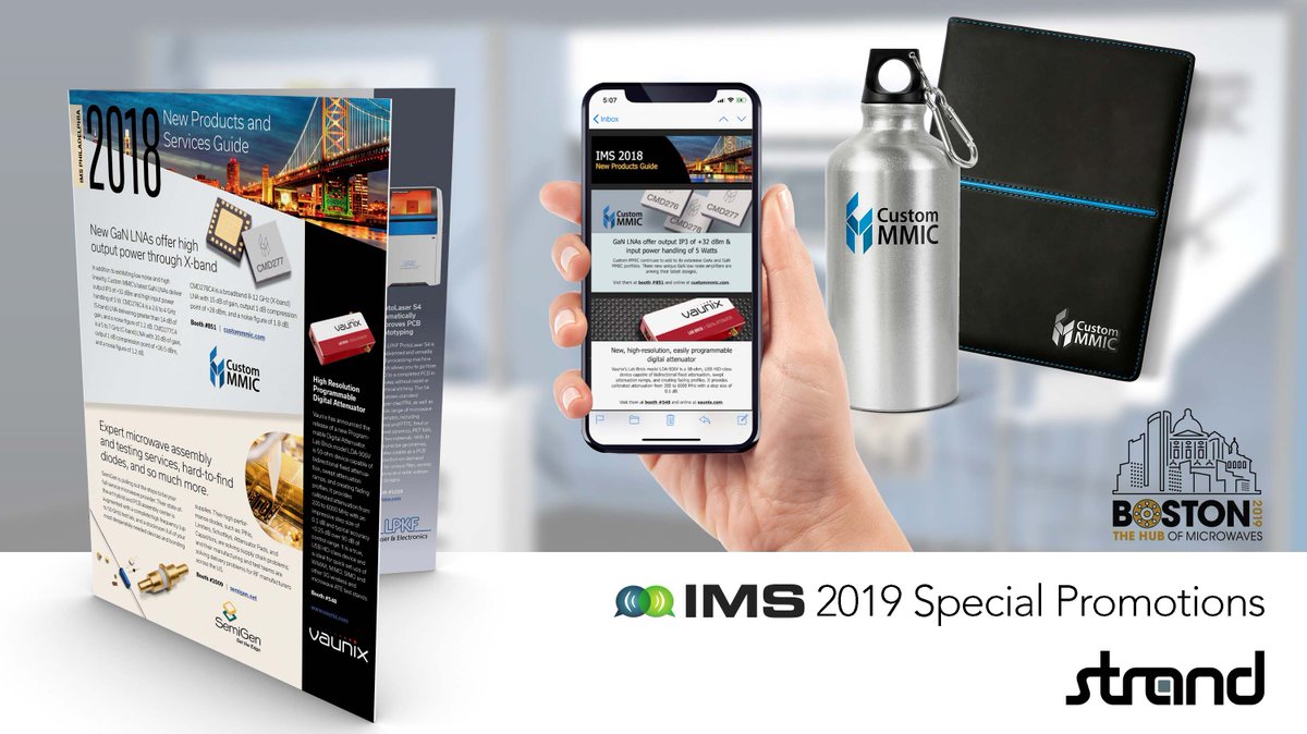 We are assisting RF/microwave industry clients attending the IMS w/ their various tradeshow marketing needs. This year, IMS is in Boston, MA! As such, we've put together unique promotional packages for any IMS exhibitor to take advantage of this year >> bit.ly/2V876YB