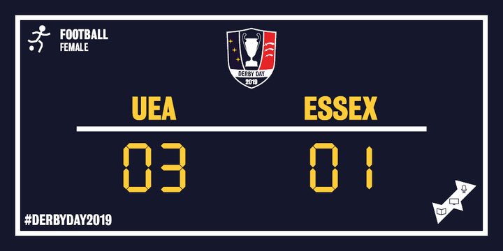 🚨WOMENS FOOTBALL SCORES ARE IN!🚨

👟Congratulations to everyone who competed! #UEA Wins 03 : 01 <a href="/EssexBladesSU/">Essex Blades</a>!👟

#DerbyDay2019