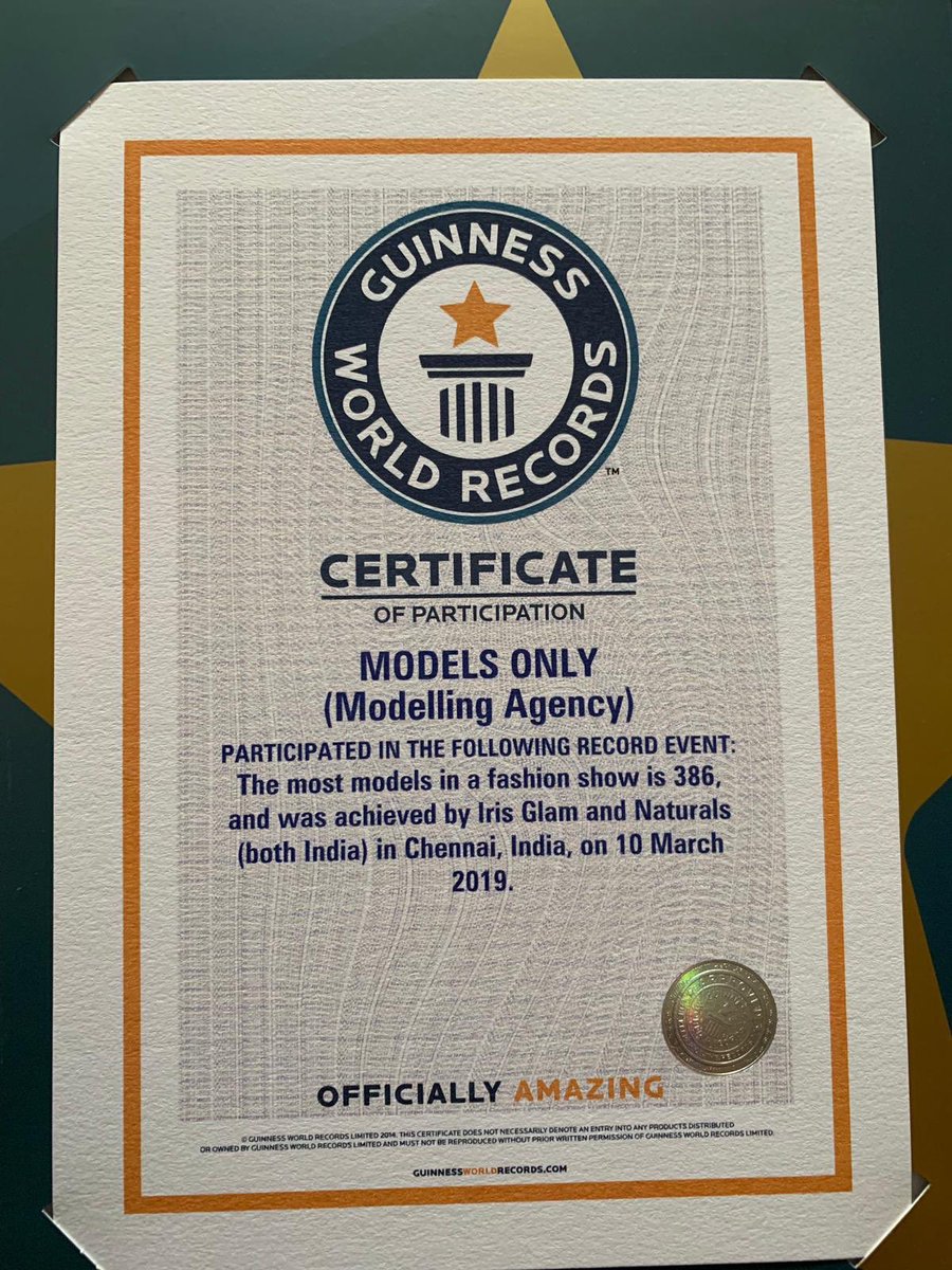 ModelsOnlyIN's tweet photo. Happy to Announce about our Guinness World Record: ModelsOnly an Afxisi Group Company is on Guinness World Records #GuinnessWorldRecord #ModelsOnlyin https://t.co/nAQvuopaRe