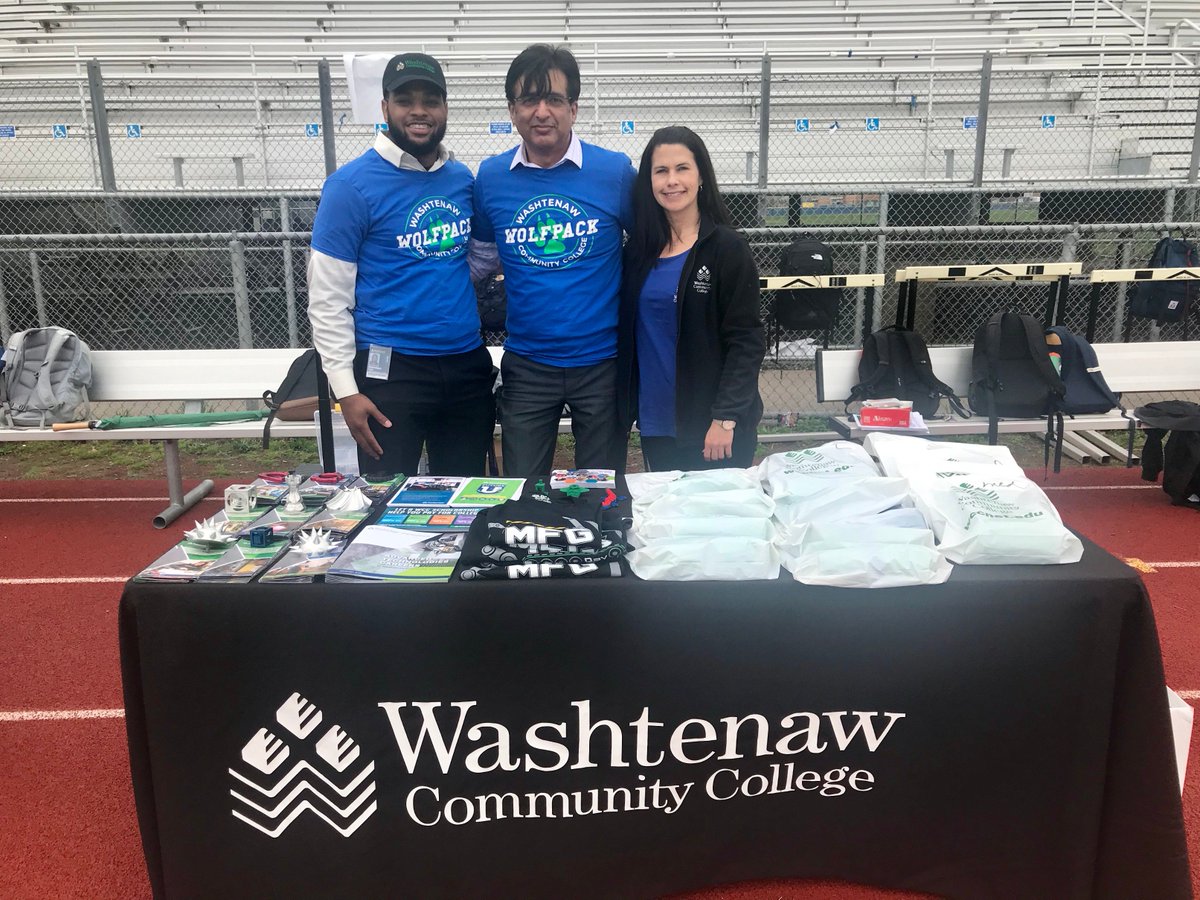 washtenawcc's tweet photo. A little rain can't dampen the spirts at @PCCS_Official's #DecisionDay event. Members of our Recruitment &amp; Enrollment team are there to welcome all the seniors from Plymouth, Canton and Salem high schools who are #GoingToWCC.

#MiDecisionDay #DecisionDay2019 #CollegeDecisionDay https://t.co/oWm2m3NO9P