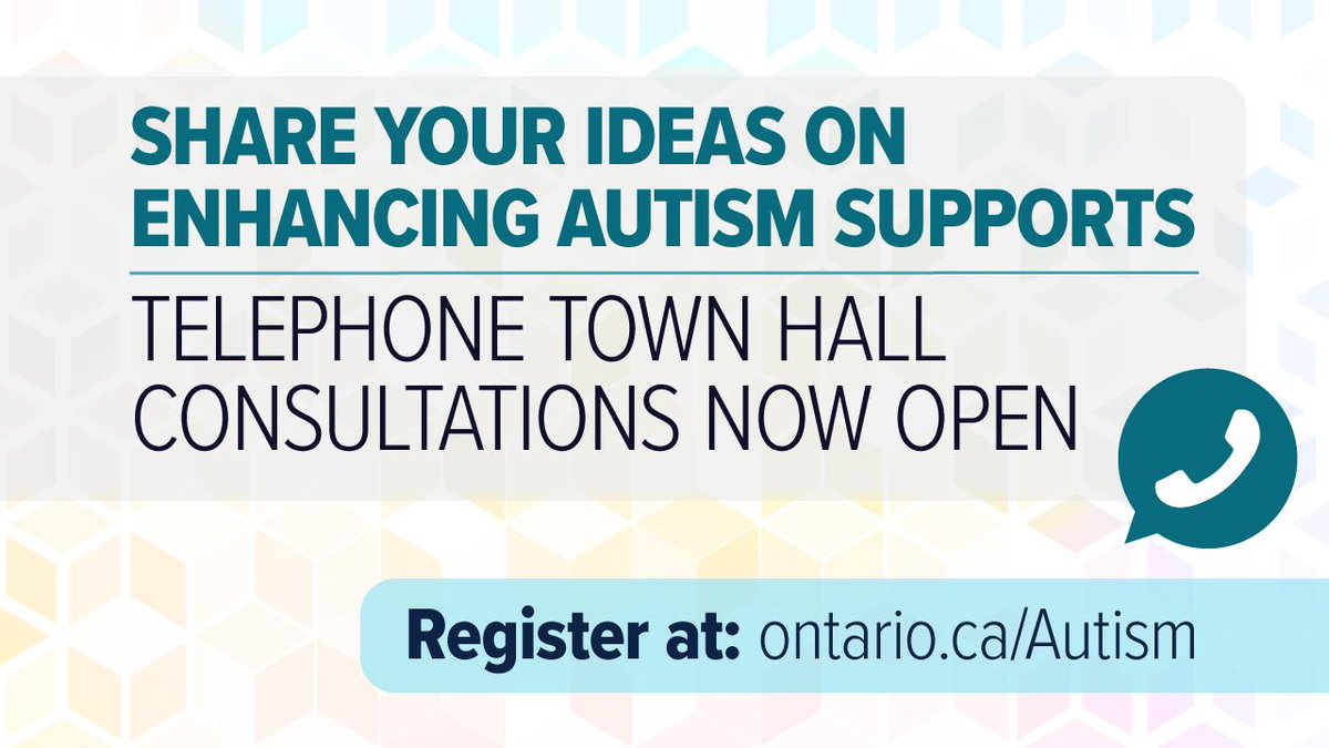 ChildrenON's tweet photo. Join us TONIGHT for a telephone town hall at 7 p.m. Call toll-free at 1-800-857-7604 to share your ideas on autism services in Ontario. Register at: https://t.co/gNvWl0EdVR https://t.co/eBdir5sY3l