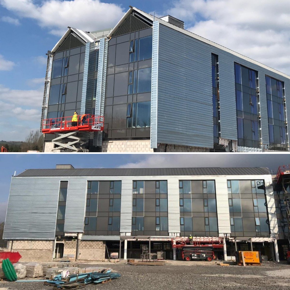 Project Update: Works are well underway at the new luxury hotel at Crow Wood Leisure in Burnley. Varla are installing VMZINC Quartz standing seam roofing &amp; cladding, along with Armourplan single ply roofing. 

#zinc #roofing #cladding #singleply