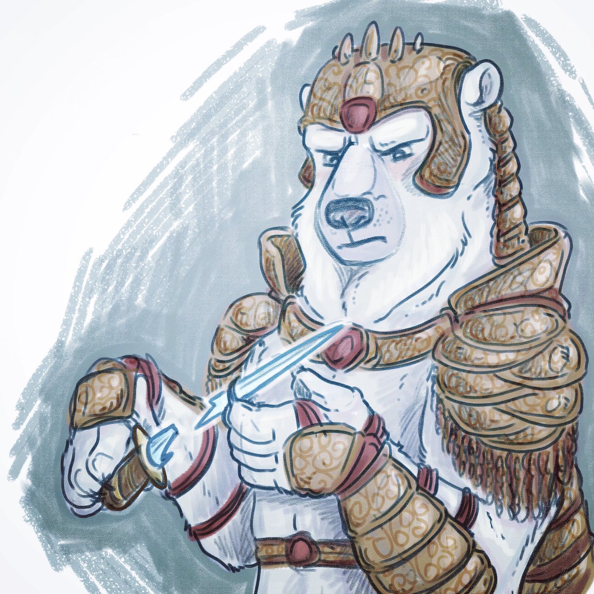 Iorek Byrnison king of The Panserbjorn #thesubtleknife #goldencompass #hisdarkmaterials #theamberspyglass #childrensbooks #fanart #polarbear