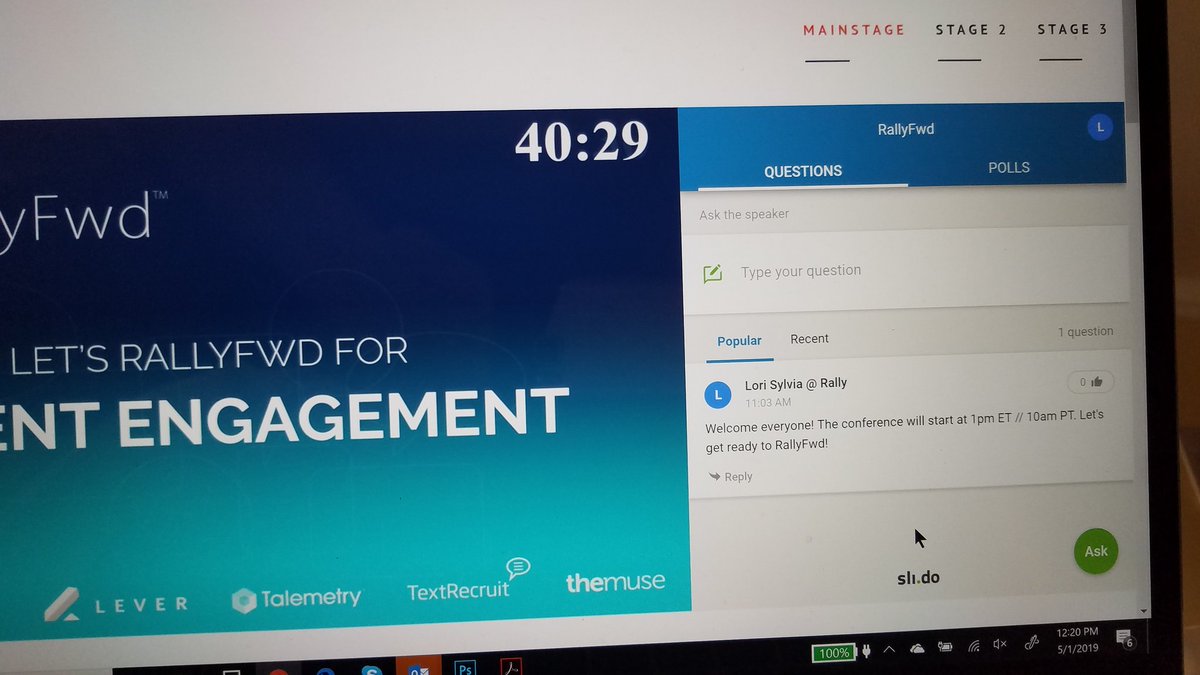 We can't have a conference about engagement without making this an engaging experience. Excited to use @Slidoapp today with the #RallyFwd audience!