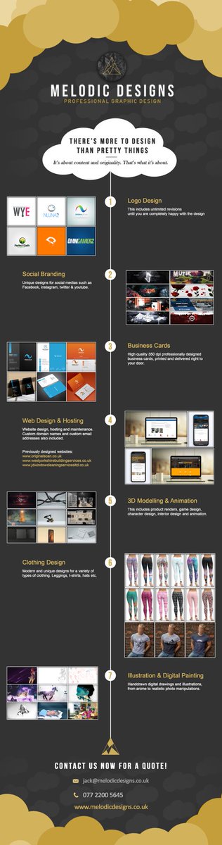 MelodicDesigns_'s tweet image. Melodic Designs 

Professional Graphic Designer 

FB Page: facebook.com/melodicdesigns/
Website: melodicdesigns.co.uk
Email: jack@melodicdesigns.co.uk
Phone: 07722005645