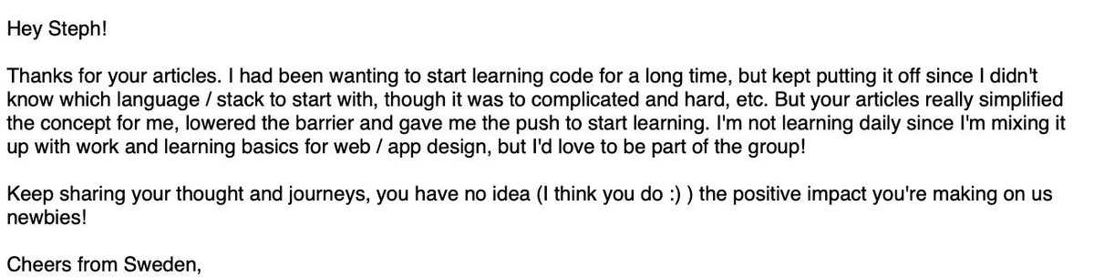 stephsmithio's tweet image. 😊😊 Just received the nicest msg 📩!
