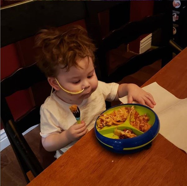 From @thesocialworkmom
Home and enjoying the lasagna a family friend gave us for dinner. So yummy!! #leukemia 
#cancersucks 
#childhoodcancer 
#mealtrain