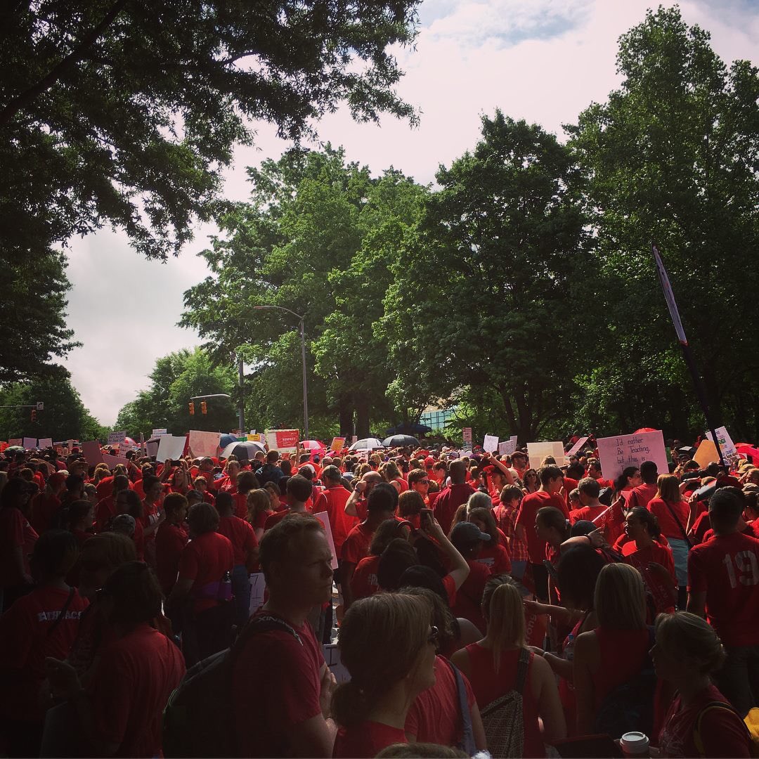 MrsMonroeENG's tweet photo. #RedforEdNC #Redfored #NCTeacherRally #🍎 #education https://t.co/t1tKaWl0xs