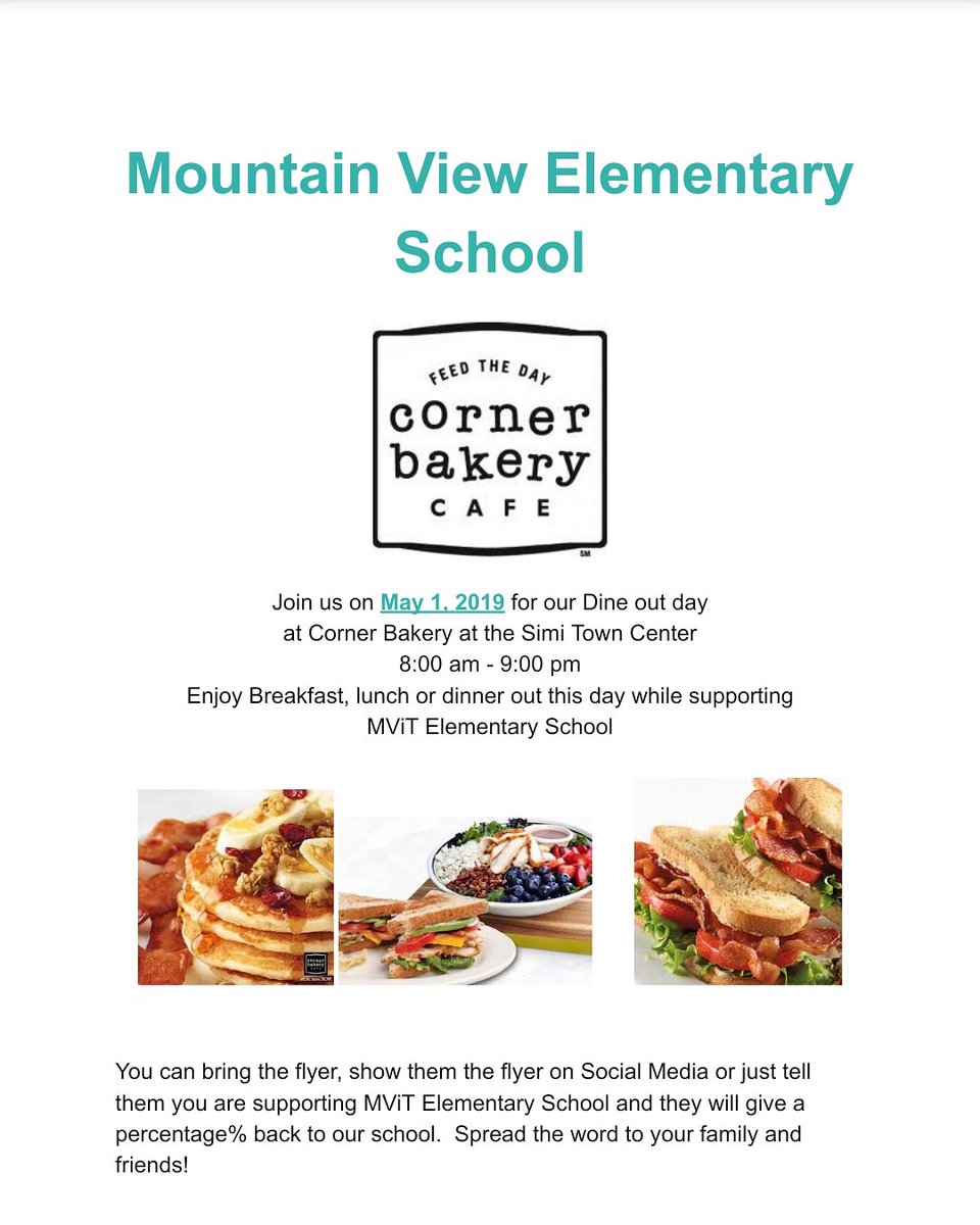 MountainViewPTA's tweet photo. Dine Out Day Today for @MViTElementary https://t.co/yHhKKXa1Sh