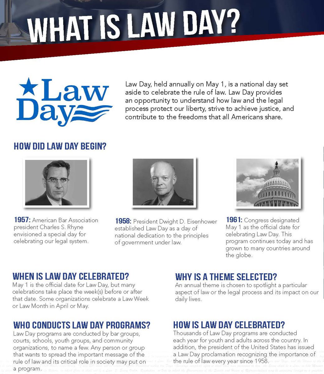 StateBarofWI's tweet photo. Happy #LawDay! Held every May 1, Law Day is a celebration of the rule of law. Thanks to our members for being guardians of the law &amp; helping the public better understand how the legal system protects our liberty and works to achieve justice! H/t @ABAesq https://t.co/QTLFbmLVki