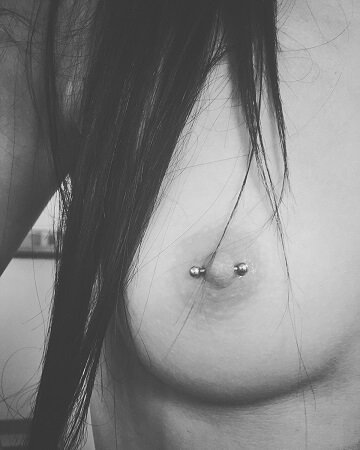 First time piercing sweet brunette