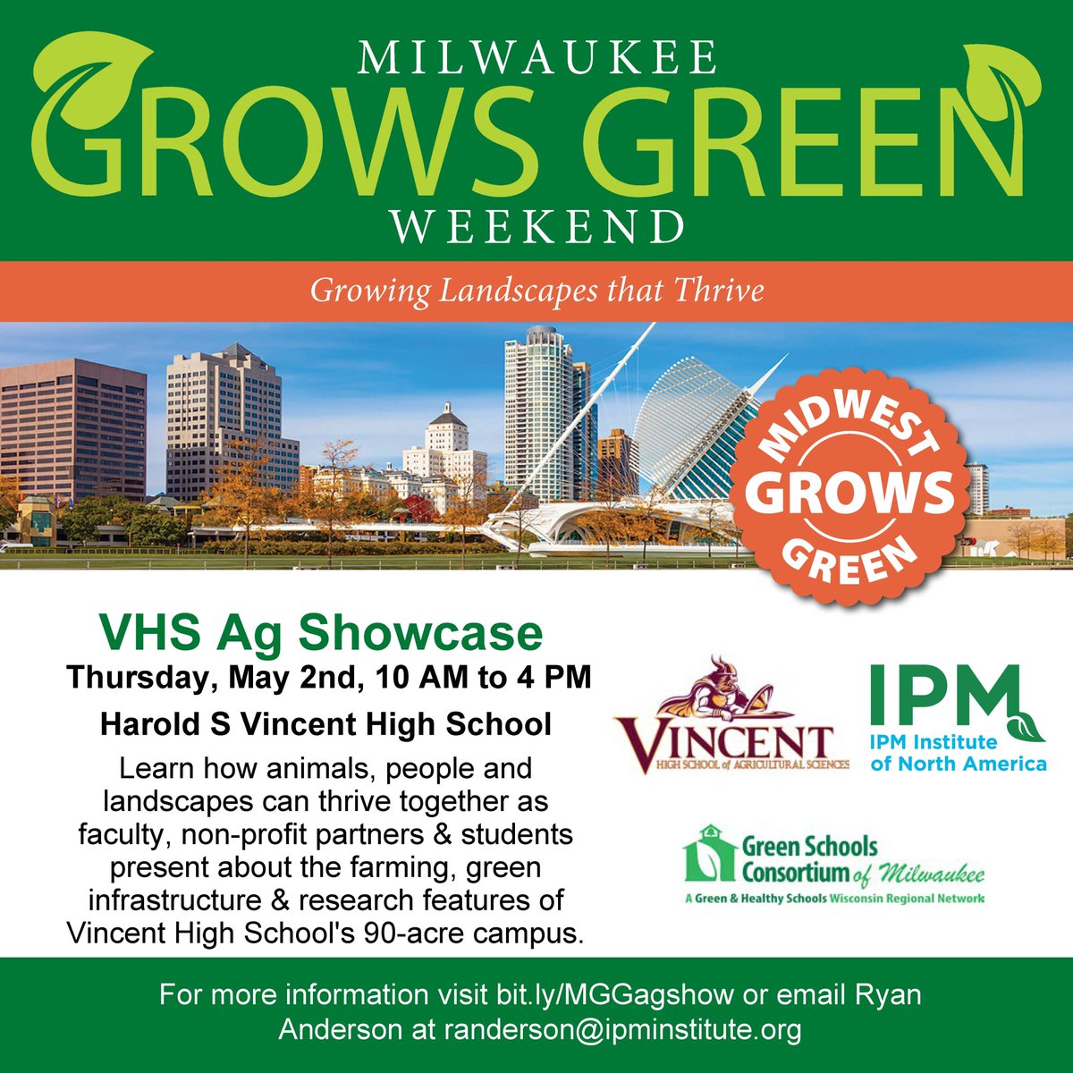 ToxicFreeMW's tweet photo. In 24 hours, tune into @fox6now as they interview @ryancanders, @djsoldat & @CherylNenn during our Vincent High School #AgShowcase. Fox, also, previews the rest of Milwaukee Grows Green Weekend https://t.co/tZaWWVUG8m https://t.co/Gaxbi9w28t