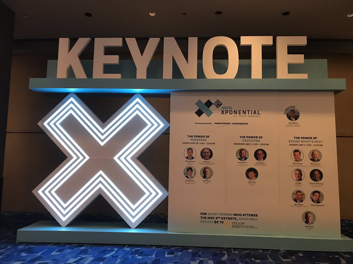 AUVSI's tweet image. Day 2 Keynotes have started! Don’t miss out on the #PowerofExecution today! It’s going to be a good one! @GM @FAANews @StateFarm #auvsiXPO