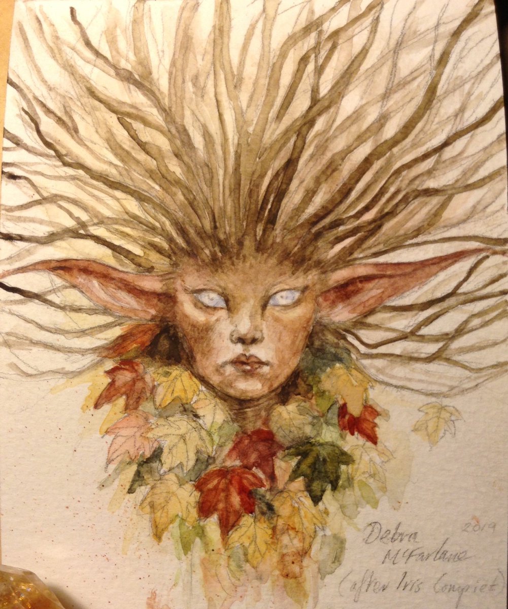 McfarlaneDebra's tweet photo. My version of 'Faery of the Leaves Fallen' by great @artofeyeris for her #drawthisinyourstyle challenge on Instagram- I was late posting it! #painting #drawing #faeries #illustration #faery #artist #drawthisinyourstylechallenge #iriscompiet #illustrator #watercolour #fantasyart https://t.co/LDj2oH3z1o