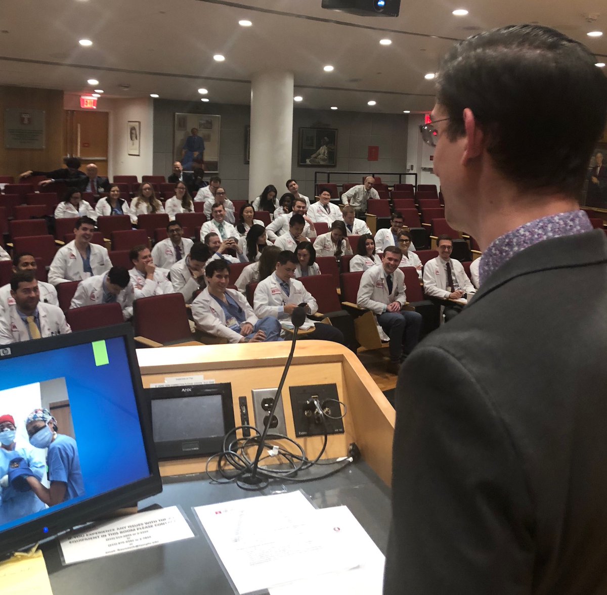 DoctorHoRo's tweet photo. @TempleSurgery⁩ Chief Resident Dr. Edward Romero presents his grand rounds, “The Difficult Gallbladder”.   Incredible talk.  Witnessing the complete maturation of a surgical resident is the best reward in #surgical education. ⁦@AJGTempleSurg⁩ ⁦@templemedschool⁩ https://t.co/KTCNNjPoDu