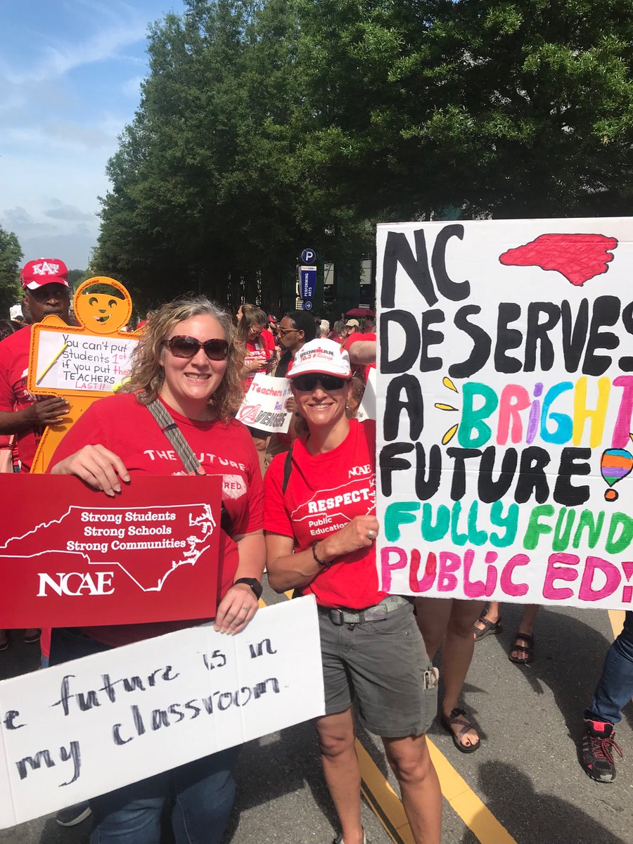 AprilCheuvront's tweet photo. #Red4Ed #teamncae #ncaestrong #itspersonal We March for Avery students today to their capital in Raleigh!! https://t.co/USxEKvsQ4L