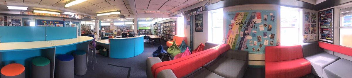CanonsH_Library's tweet photo. It's day 1 of the #slglibmaychallenge and it's time to show us your Library! Here are a few pics which capture a rare moment of the Library @Canons_Harrow without students in it! Make sure you join the #slglibmaychallenge https://t.co/cblcEwmkWx