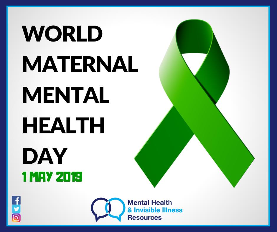 Today is #WorldMaternalMentalHealthDay 1 May 2019

#WorldMaternalMentalHealthDay2019 #WMMHD #MaternalMentalHealthAwarenessDay #MaternalMentalHealthDay #maternalmentalhealth #mentalhealth #PostnatalDepression #PostpartumDepression #PostnatalPsychosis #PostpartumPsychosis @MHIIR_14